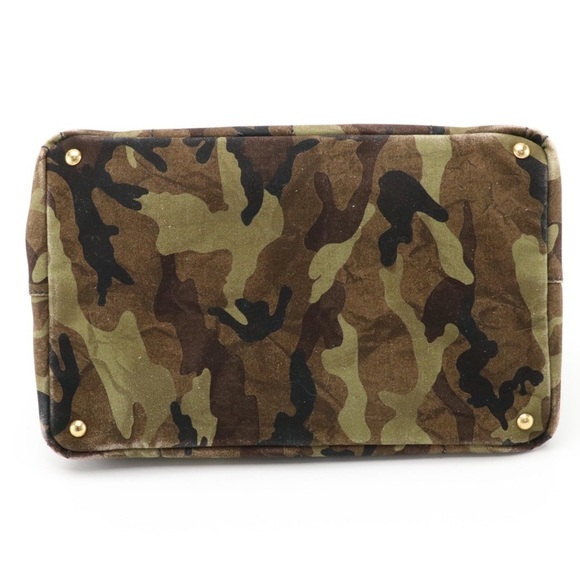 Prada Large Camo Canvas Top Handle Canapa Denim Tote Bag - GUC - Picture 4 of 8